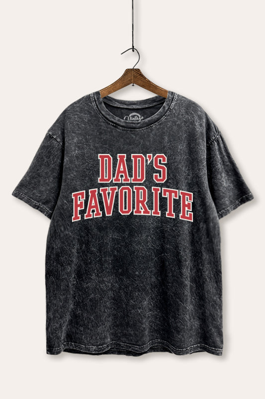 Dad's Favorite Typography Mineral Wash Boxy Tee
