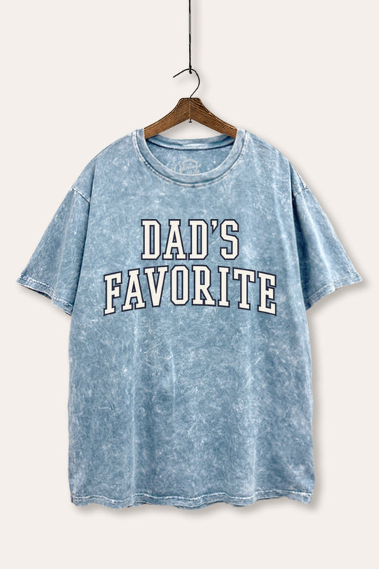 Dad's Favorite Typography Mineral Wash Boxy Tee