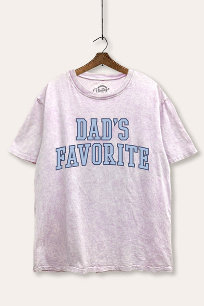 Dad's Favorite Typography Mineral Wash Boxy Tee