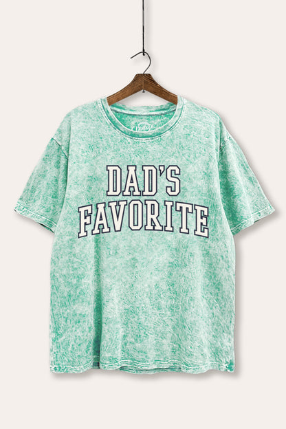 Dad's Favorite Typography Mineral Wash Boxy Tee