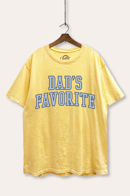 Dad's Favorite Typography Mineral Wash Boxy Tee