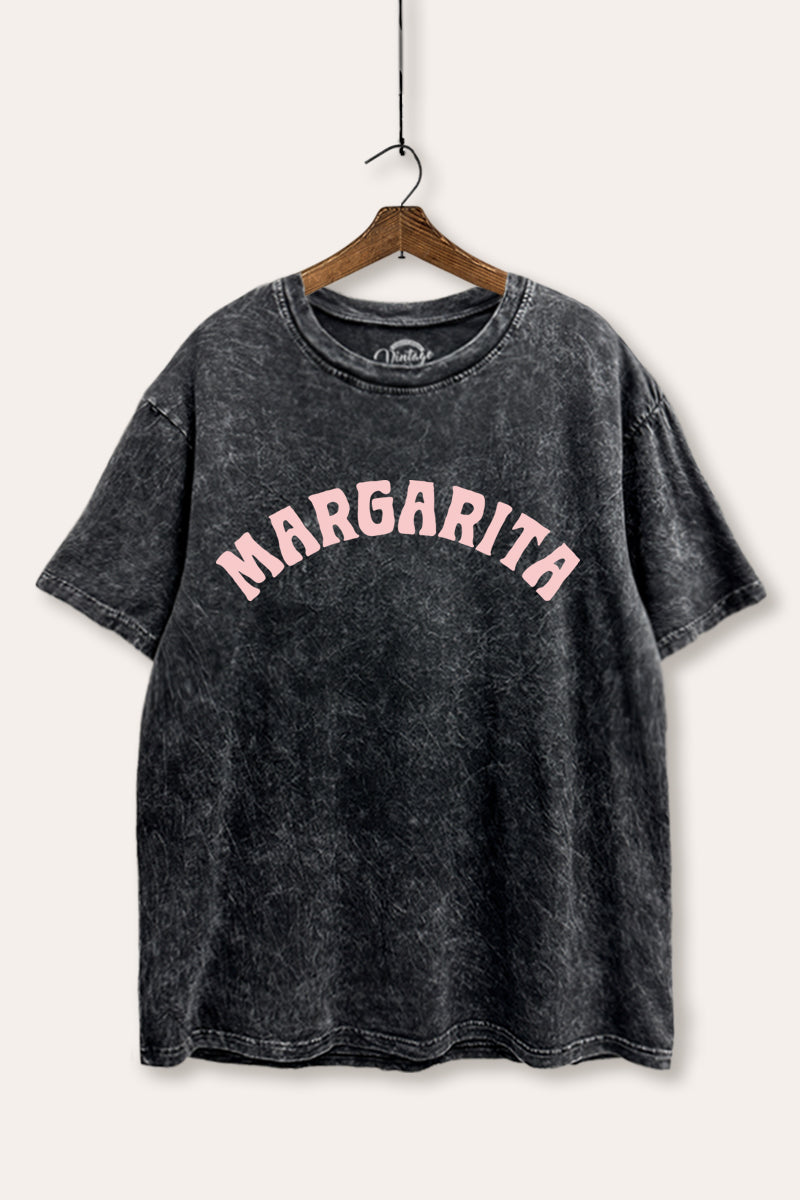 Margarita Arched Typography Mineral Wash Boxy Tee