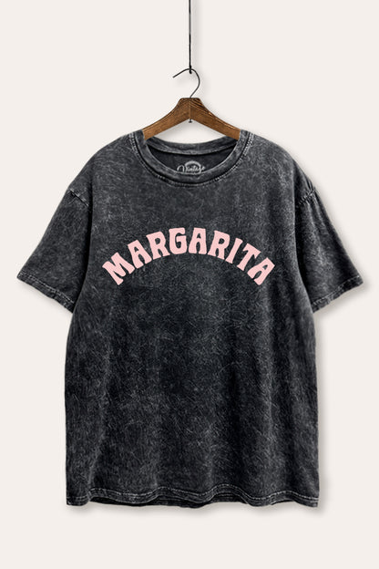 Margarita Arched Typography Mineral Wash Boxy Tee