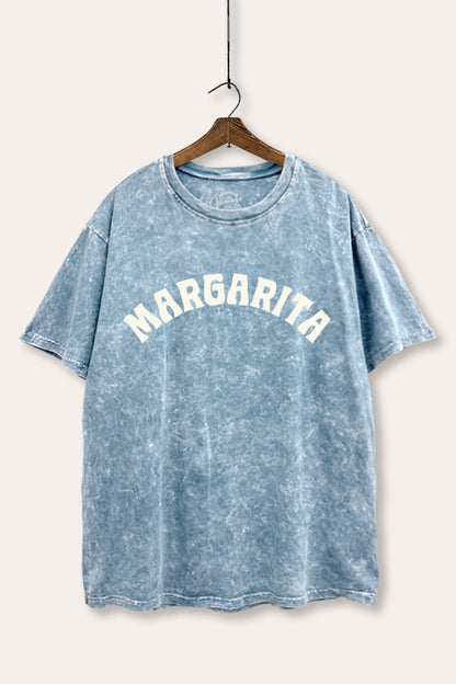 Margarita Arched Typography Mineral Wash Boxy Tee
