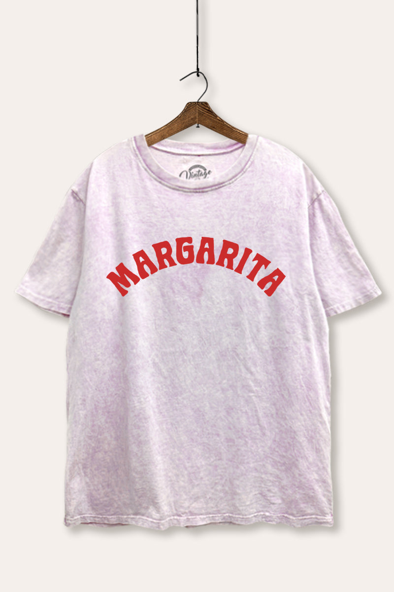 Margarita Arched Typography Mineral Wash Boxy Tee