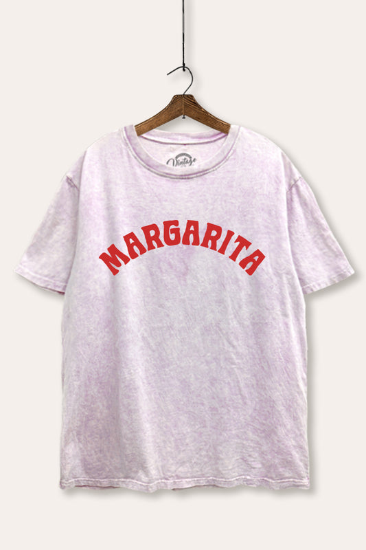 Margarita Arched Typography Mineral Wash Boxy Tee