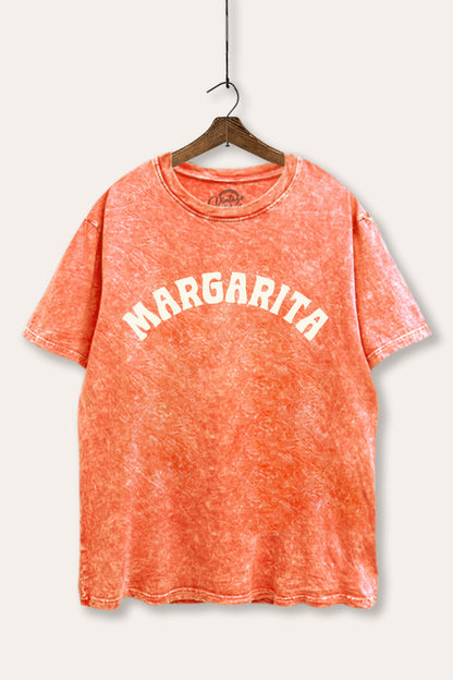 Margarita Arched Typography Mineral Wash Boxy Tee