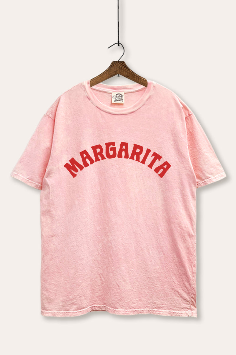 Margarita Arched Typography Mineral Wash Boxy Tee