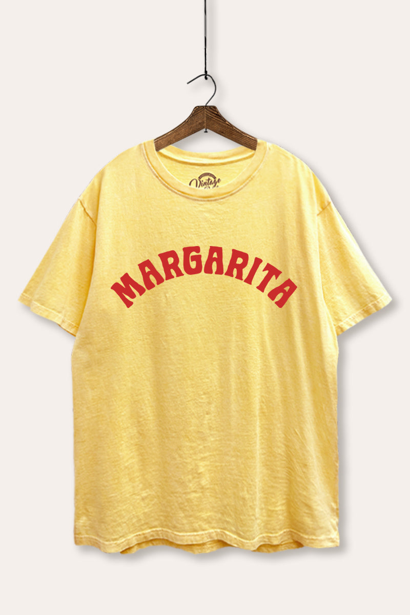 Margarita Arched Typography Mineral Wash Boxy Tee