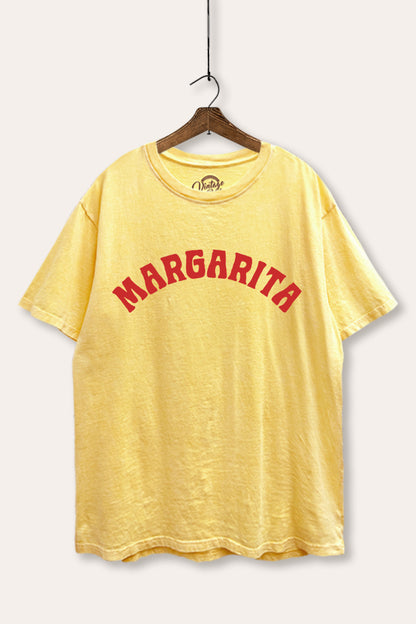 Margarita Arched Typography Mineral Wash Boxy Tee