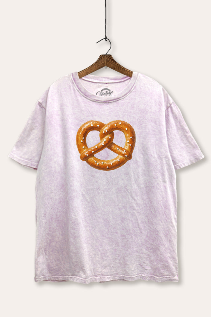 pretzel graphic mineral wash boxy tee