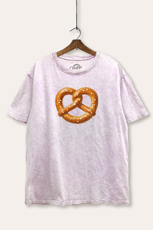 Baked Pretzel Graphic Mineral Wash Boxy Tee