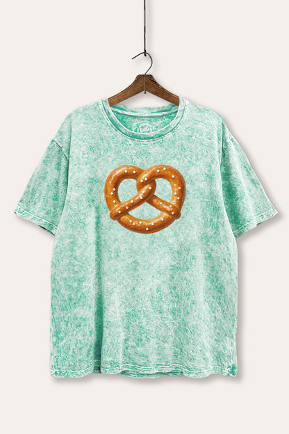 Baked Pretzel Graphic Mineral Wash Boxy Tee