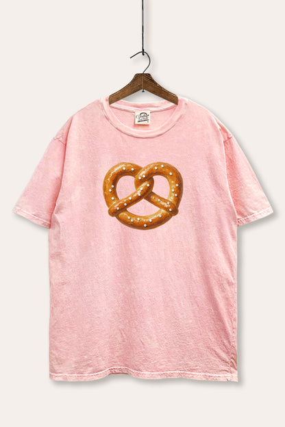 Baked Pretzel Graphic Mineral Wash Boxy Tee