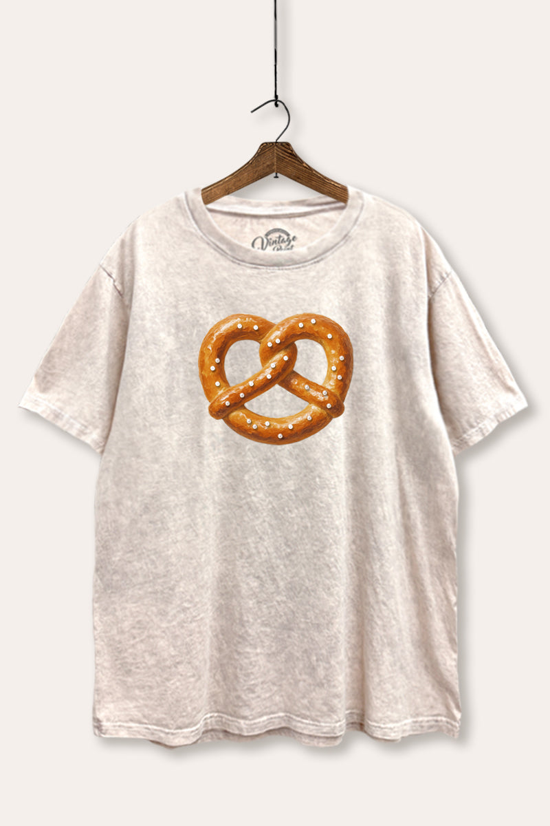 pretzel graphic mineral wash boxy tee