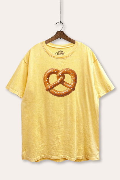 Baked Pretzel Graphic Mineral Wash Boxy Tee