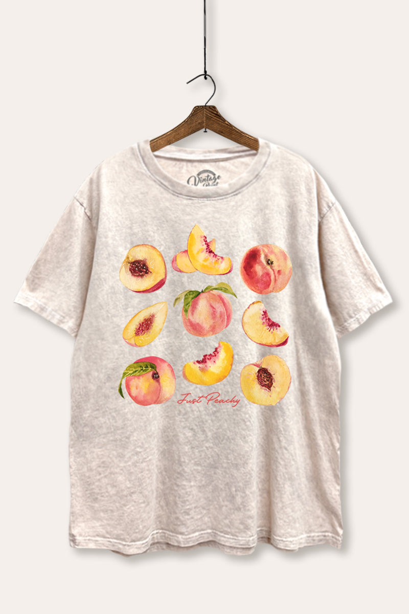 just peachy mineral wash boxy graphic tee