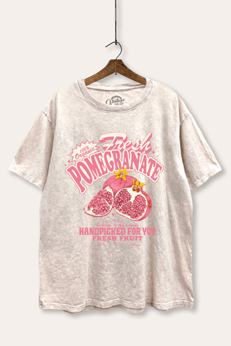 fresh pomegranate mineral wash boxy graphic tee