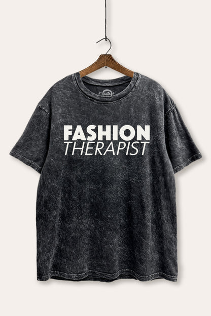 Fashion Therapist Graphic Mineral Wash Boxy Tee