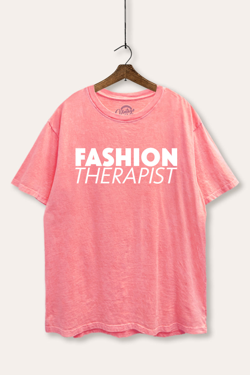 "fashion therapist" mineral wash boxy graphic tee