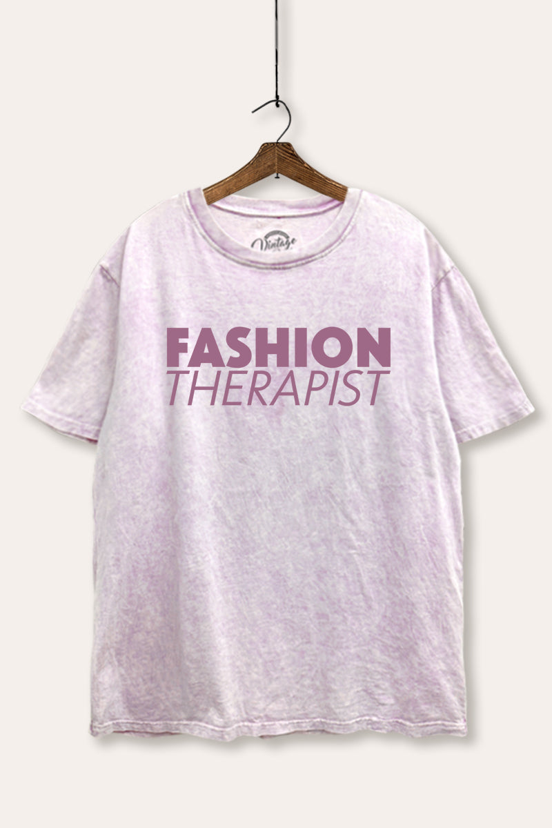 "fashion therapist" mineral wash boxy graphic tee