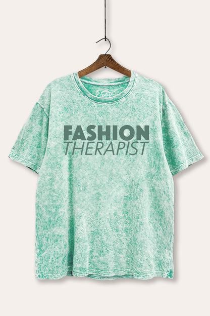 Fashion Therapist Graphic Mineral Wash Boxy Tee