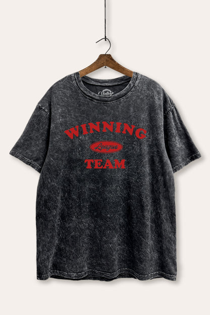 Winning Team League Sports Graphic Mineral Wash Boxy Tee
