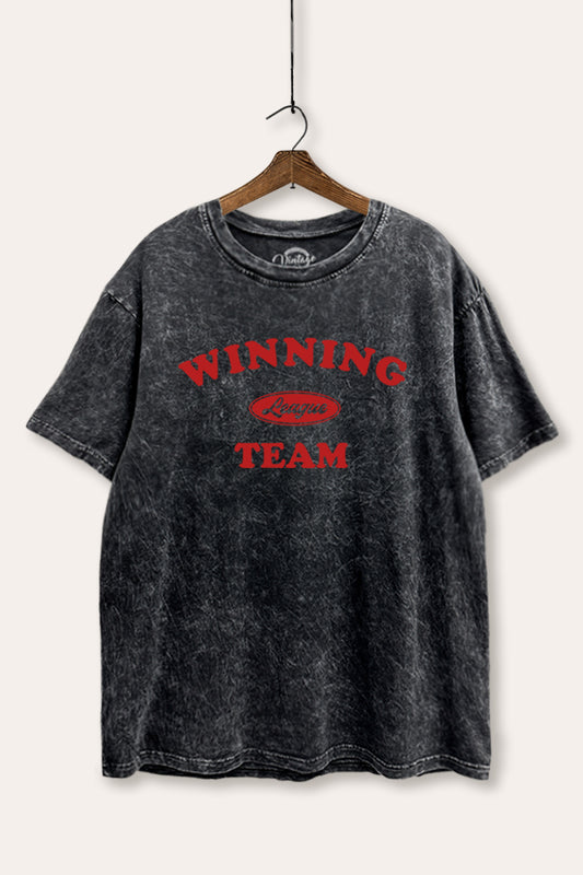 Winning Team League Sports Graphic Mineral Wash Boxy Tee