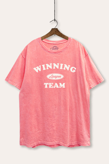 Winning Team League Sports Graphic Mineral Wash Boxy Tee