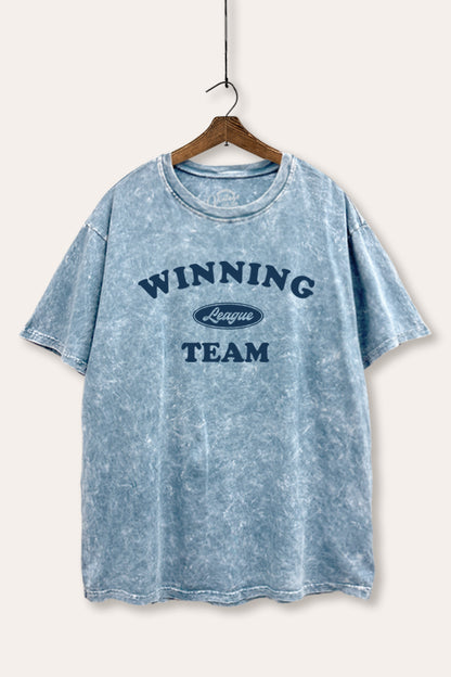Winning Team League Sports Graphic Mineral Wash Boxy Tee