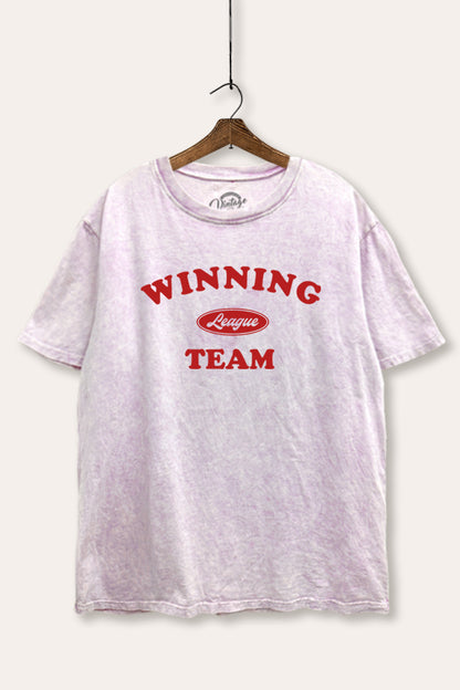 Winning Team League Sports Graphic Mineral Wash Boxy Tee