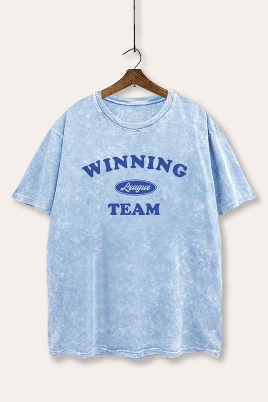 Winning Team League Sports Graphic Mineral Wash Boxy Tee
