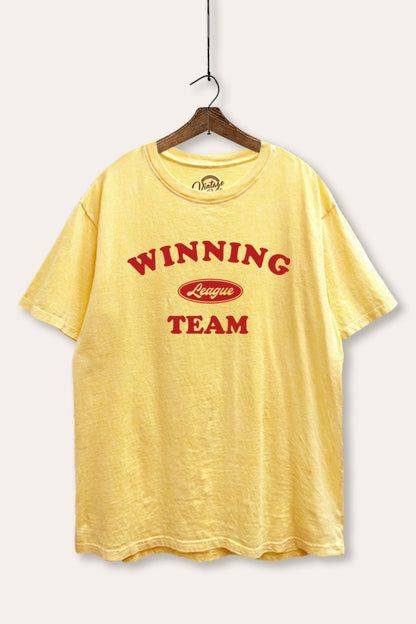 Winning Team League Sports Graphic Mineral Wash Boxy Tee