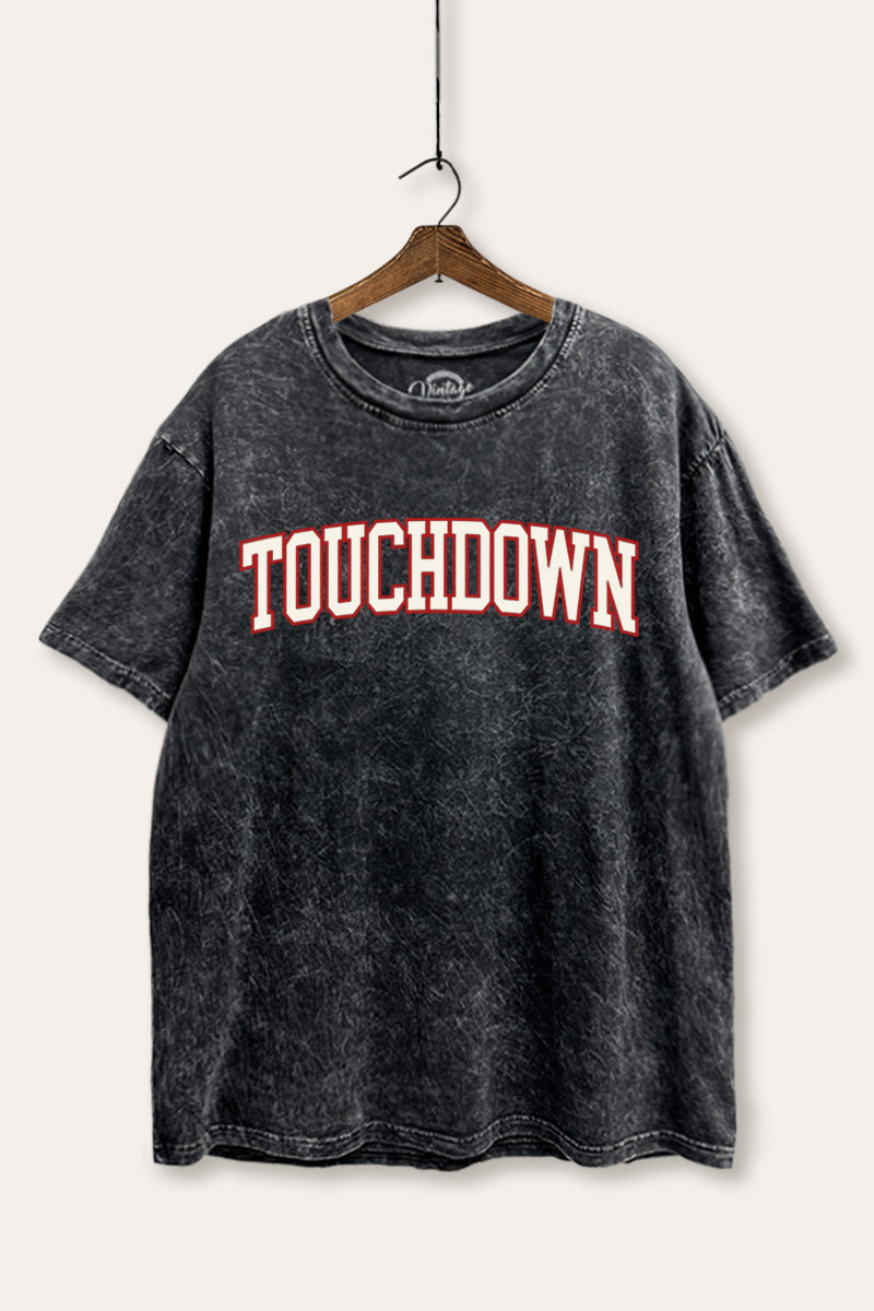 Touchdown Collegiate Sports Graphic Mineral Wash Boxy Tee
