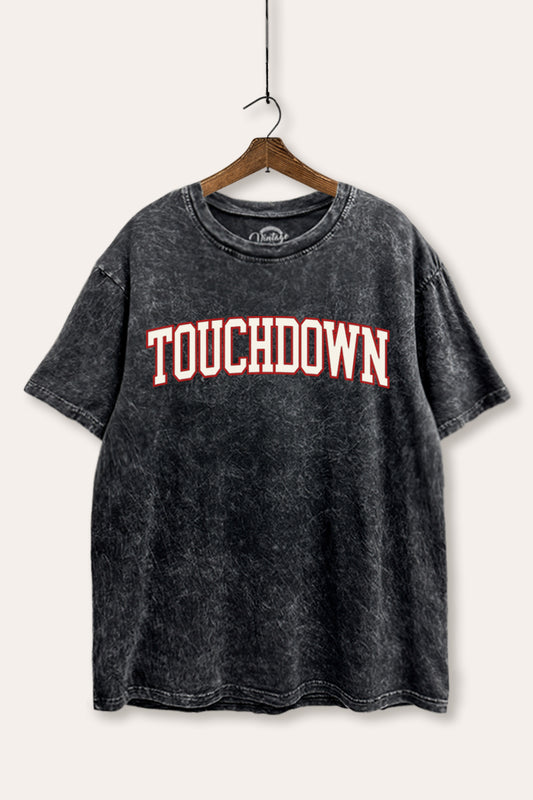 "touchdown" graphic mineral wash boxy tee