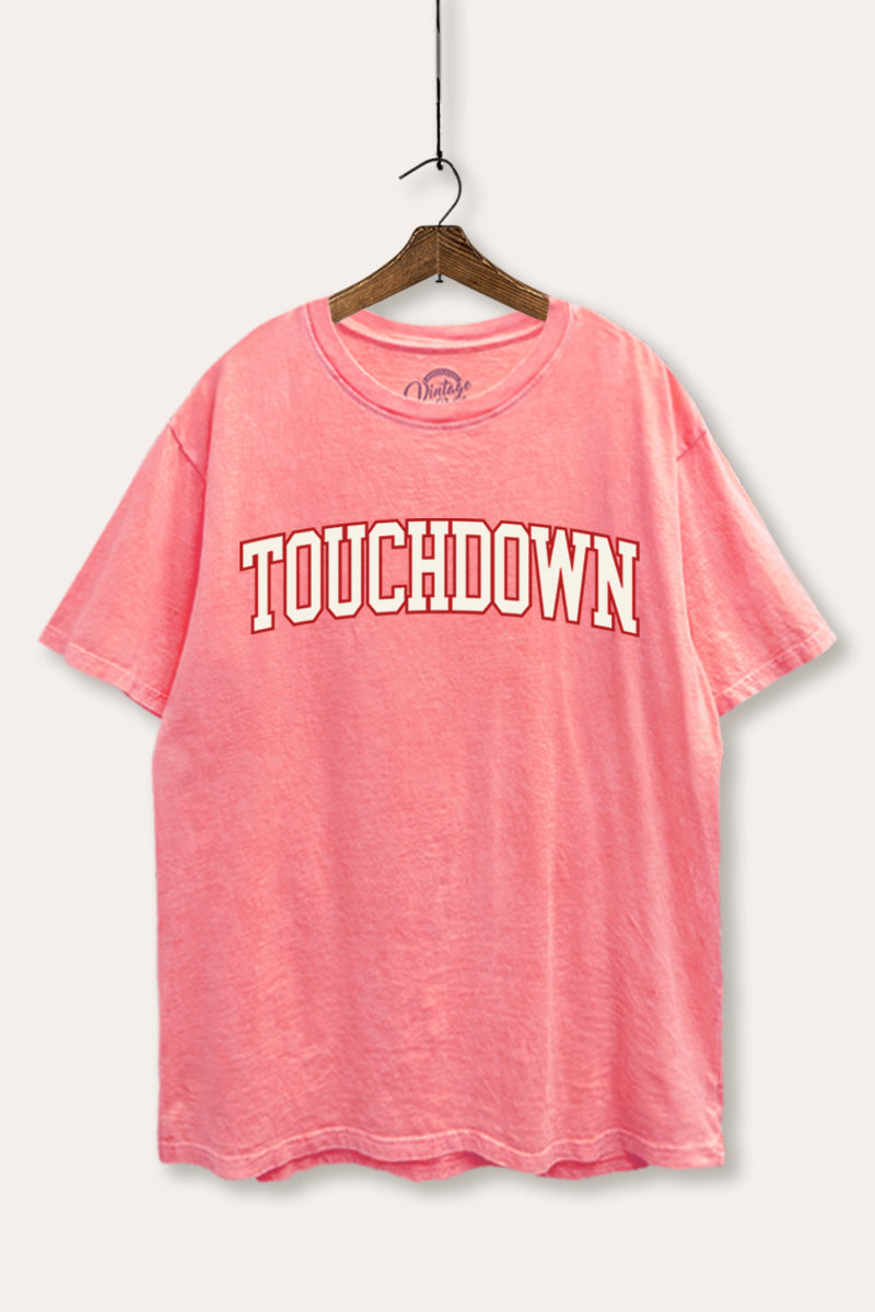 Touchdown Collegiate Sports Graphic Mineral Wash Boxy Tee