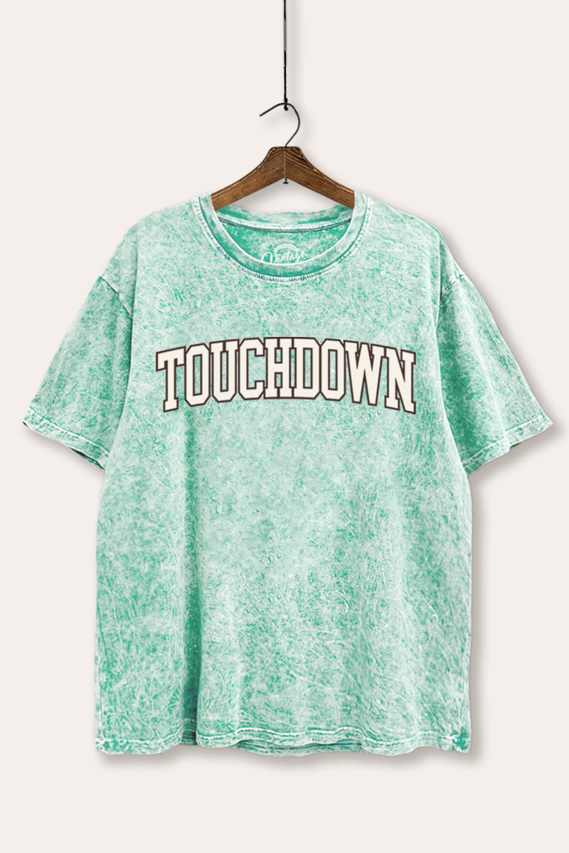 Touchdown Collegiate Sports Graphic Mineral Wash Boxy Tee