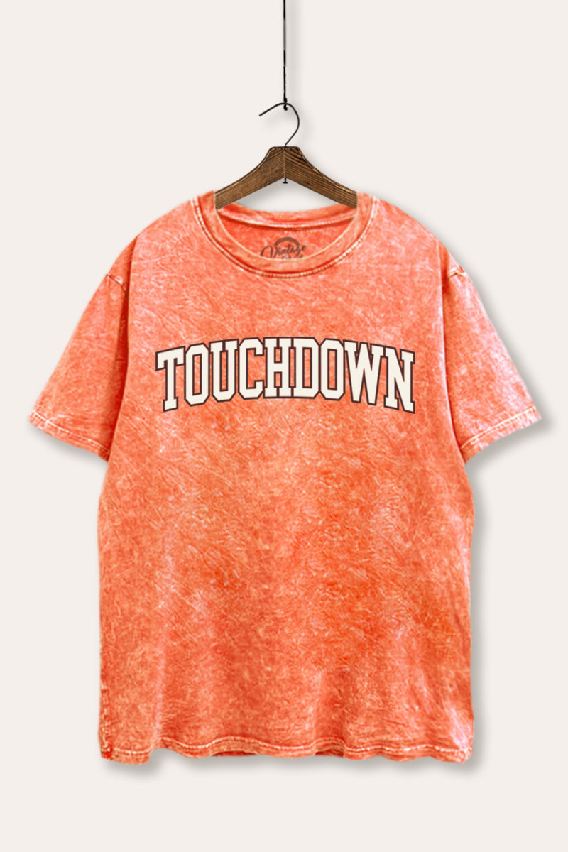 Touchdown Collegiate Sports Graphic Mineral Wash Boxy Tee