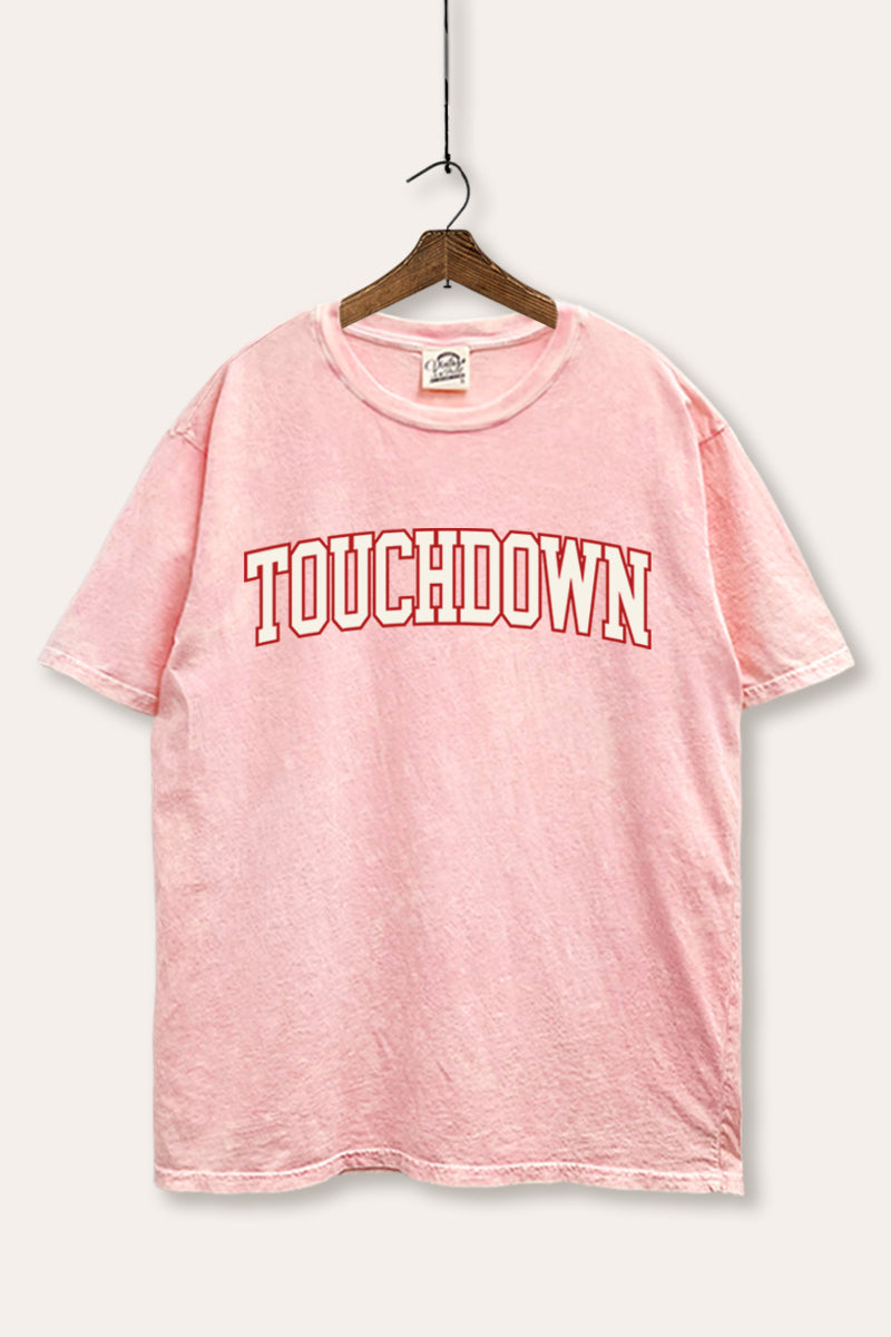 Touchdown Collegiate Sports Graphic Mineral Wash Boxy Tee
