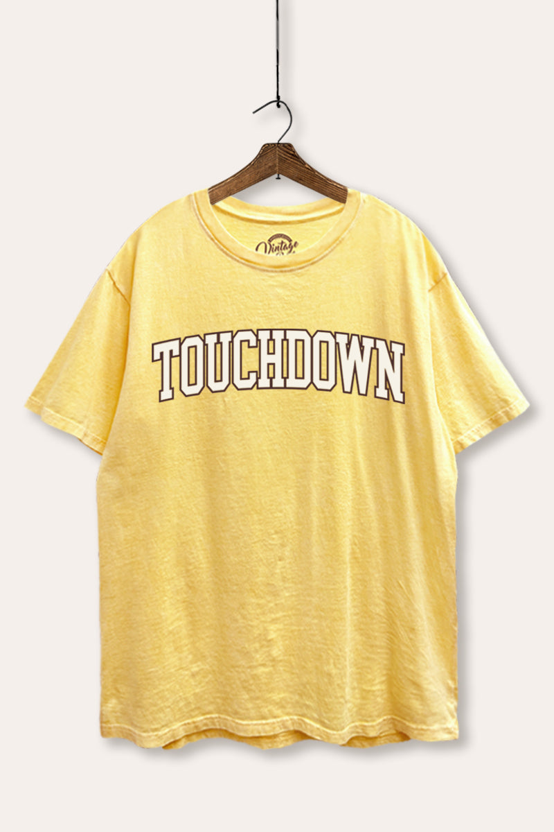 Touchdown Collegiate Sports Graphic Mineral Wash Boxy Tee