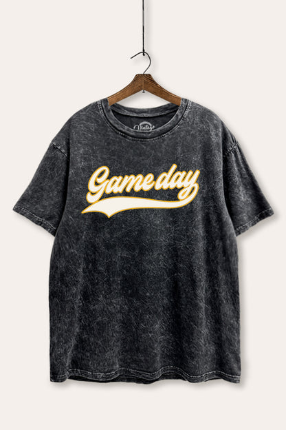 Game Day Varsity Sports Graphic Mineral Wash Boxy Tee