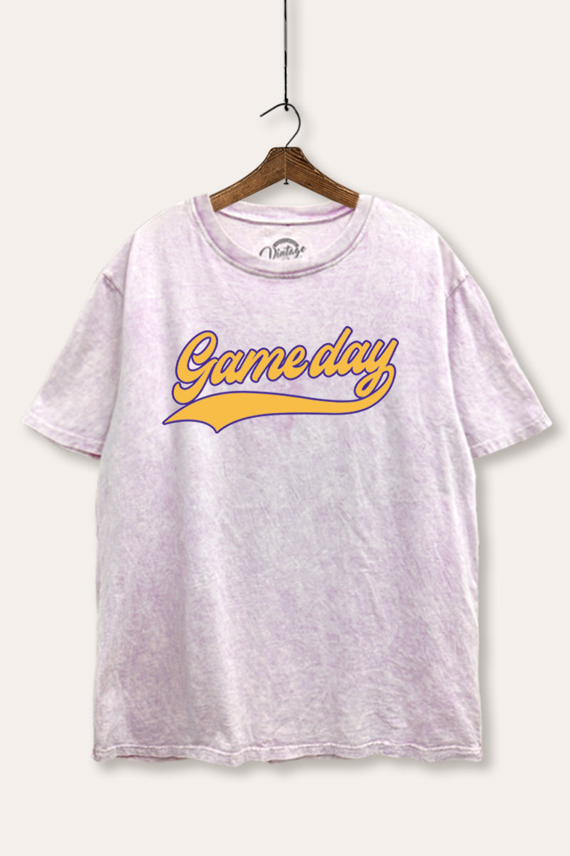 "game day" varsity graphic mineral wash boxy tee