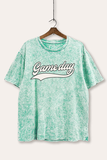 Game Day Varsity Sports Graphic Mineral Wash Boxy Tee