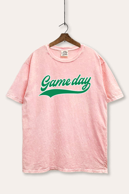 Game Day Varsity Sports Graphic Mineral Wash Boxy Tee