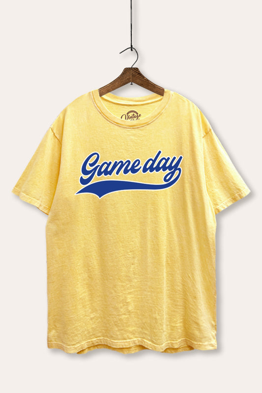 "game day" varsity graphic mineral wash boxy tee