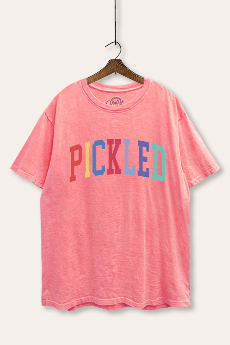 Pickled Colorful Sports Graphic Mineral Wash Boxy Tee