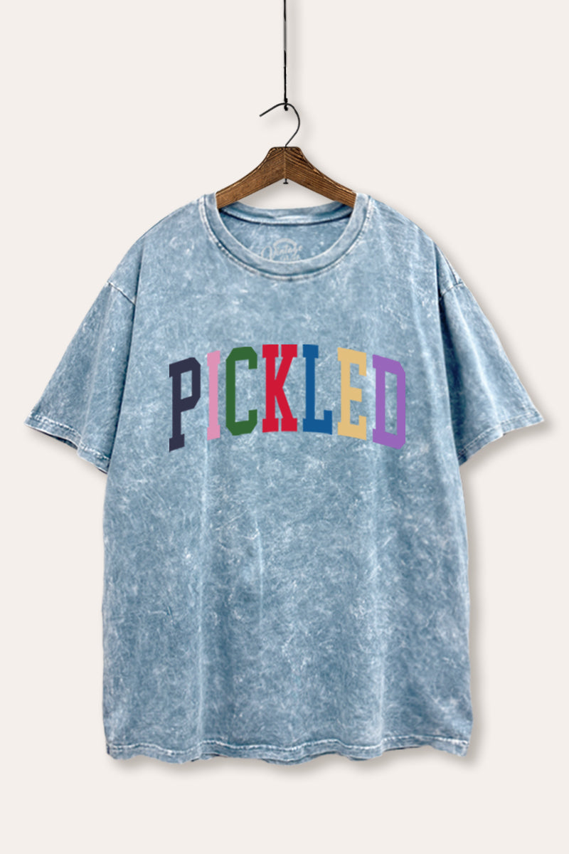 Pickled Colorful Sports Graphic Mineral Wash Boxy Tee