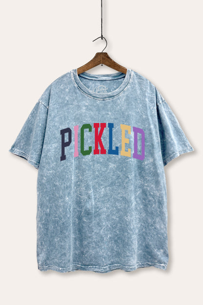 Pickled Colorful Sports Graphic Mineral Wash Boxy Tee