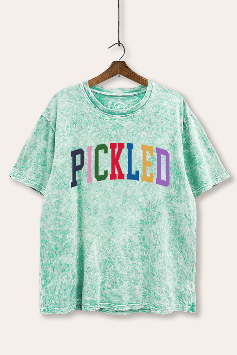 Pickled Colorful Sports Graphic Mineral Wash Boxy Tee