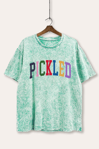 Pickled Colorful Sports Graphic Mineral Wash Boxy Tee